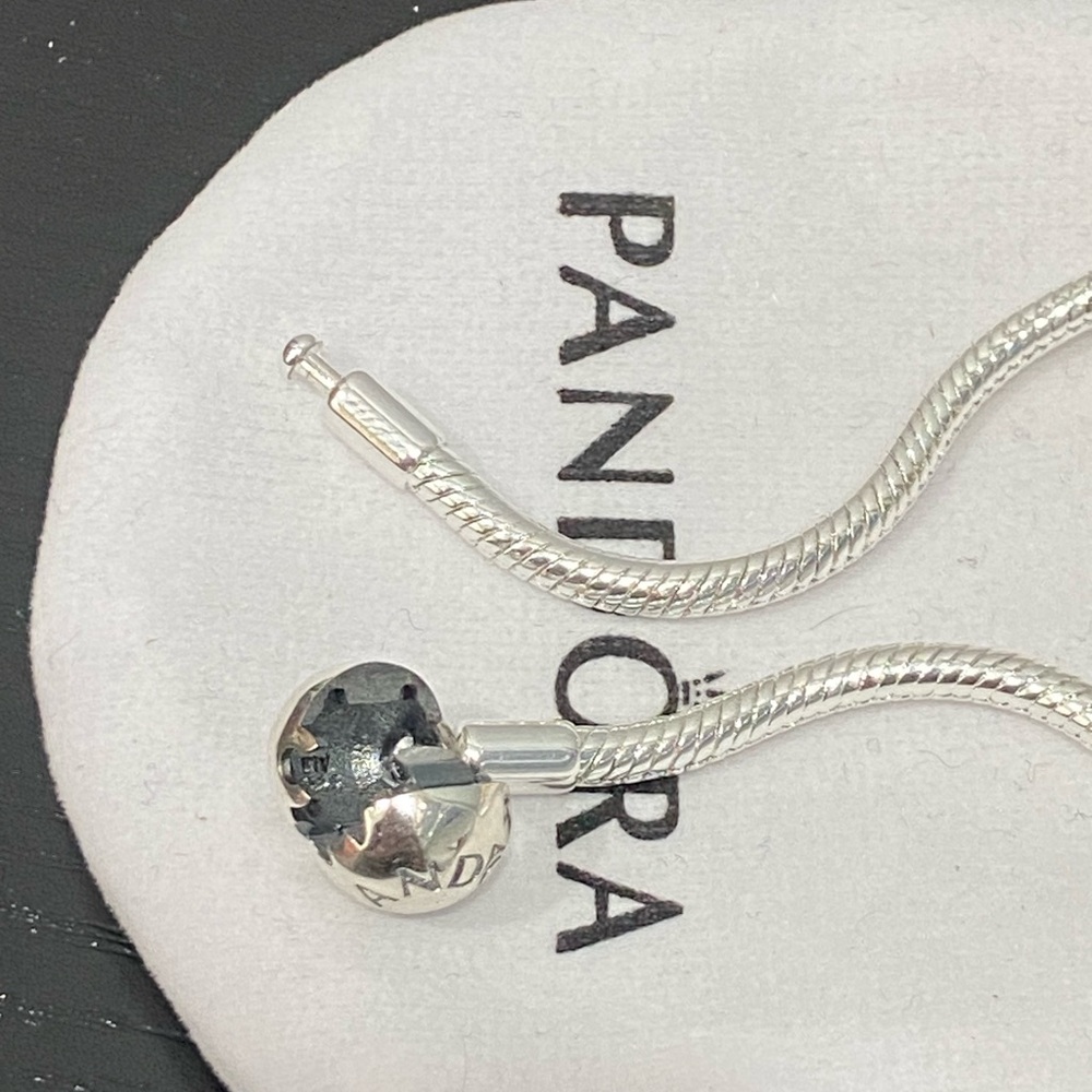 Pandora Silver Bracelet with Gold & Brown Dog Charm - Picture 3 of 3